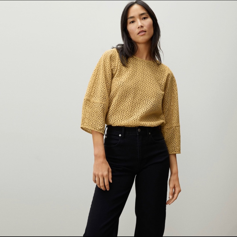 Everlane Eyelet Lantern Top